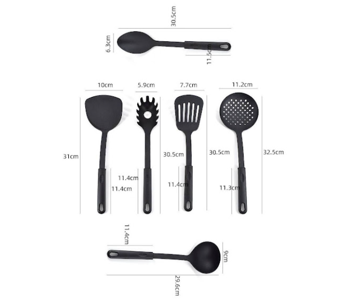 GTC Non-Stick Kitchen Utensils For Cooking - Black - Zoom Image 5