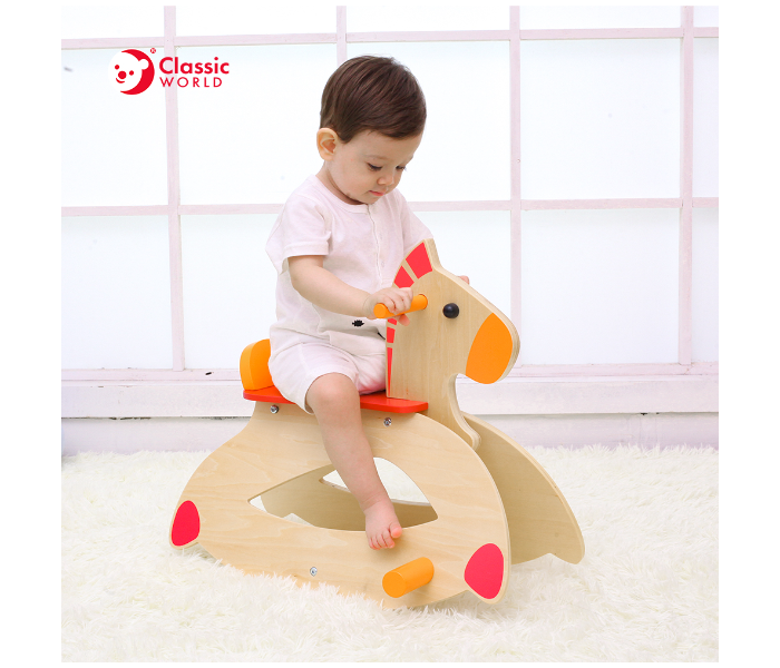 Classic World 2869 Wooden Rocking Horse Toy for Kids - Zoom Image 4