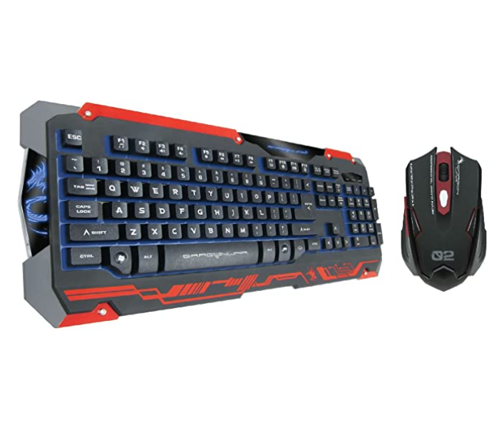 Dragon War GKM-001 Gaming Keyboard and Mouse Sencari Combo Set - Black - Zoom Image 1