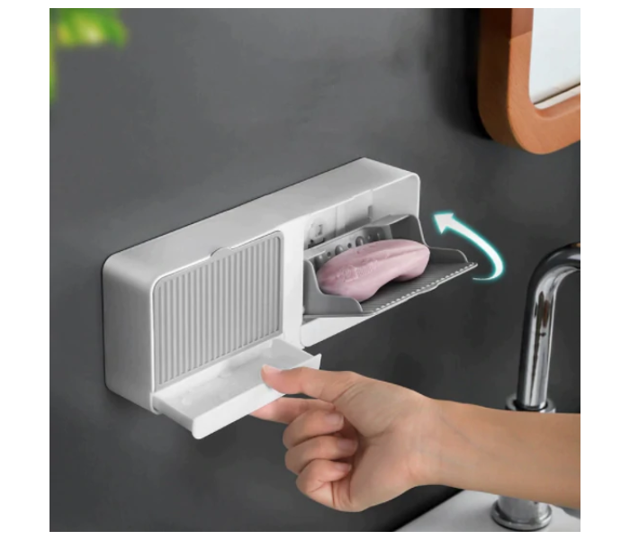 DIY 2 in 1 Adhesive Wall Mounted Soap Dish Drain Box - A - Zoom Image 7