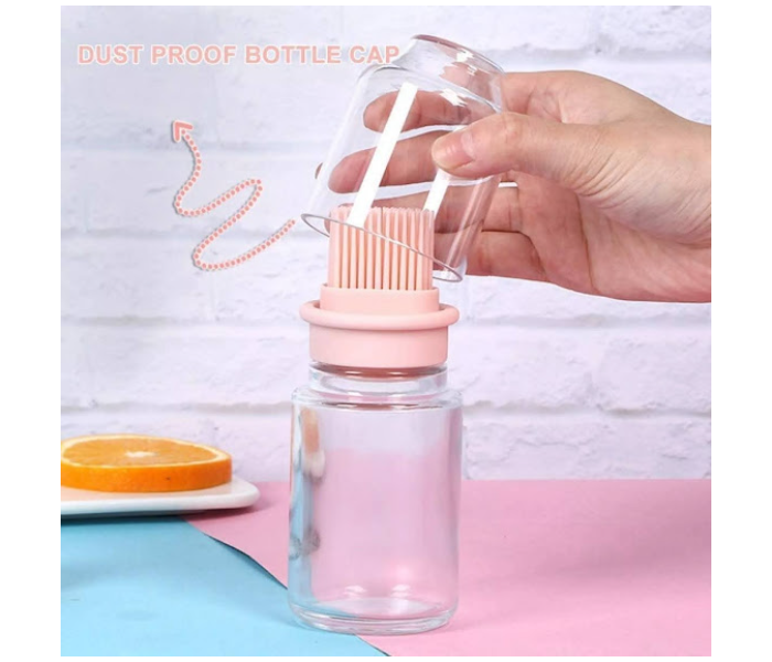 GTC Glass Oil Dispenser Bottle With Silicone Brush For Kitchen Cooking - Light Pink - Zoom Image 6