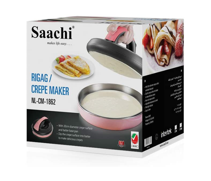 Saachi CM-1862 600Watts Crepe Maker - Pink - Zoom Image 3