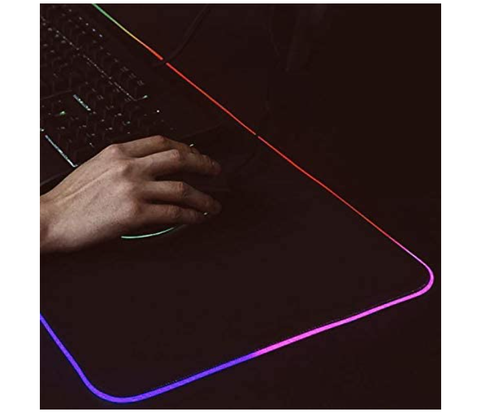 GMS-WT-5 RGB Colorful LED Light Soft Large Gaming Mouse Pad - Black - Zoom Image 3