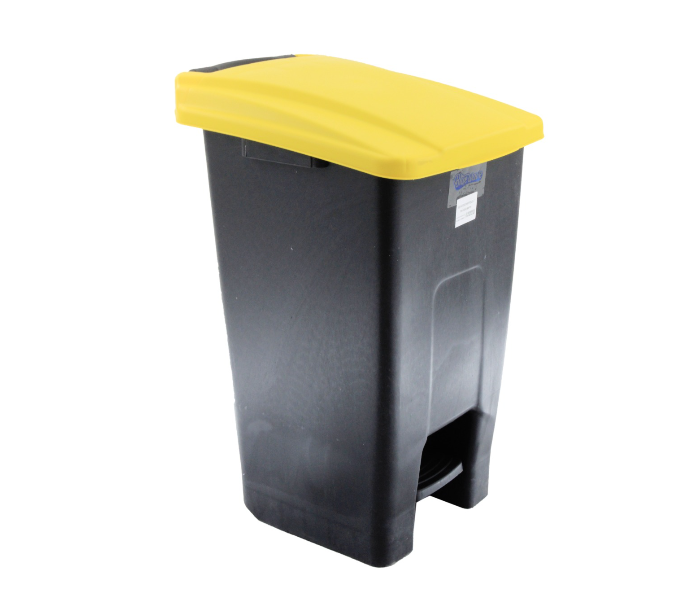 Gitco DBWP790 50 Litre Bluewave Dust Bin With Pedal - Black and Yellow - Zoom Image