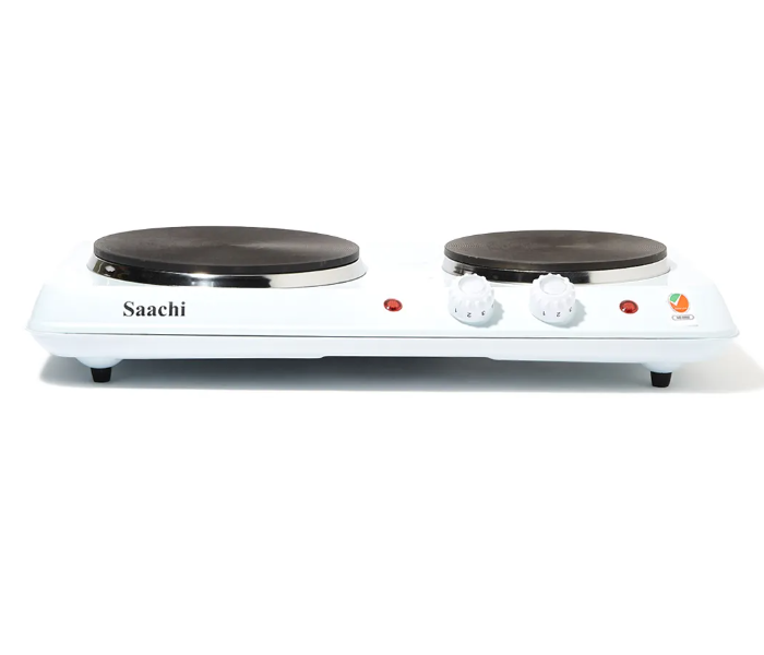 Saachi HP-6207 2500 Watts Double Burner Hot Plate With Adjustable Thermostat  - Black and Silver - Zoom Image 1