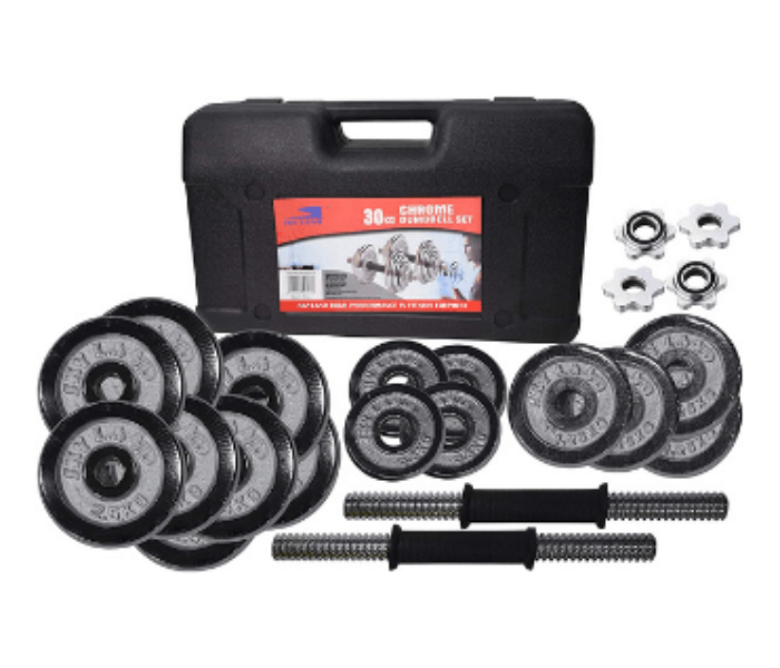 Galaxy Ocean 22 Piece Chrome Dumbell Set - Black - Zoom Image 5