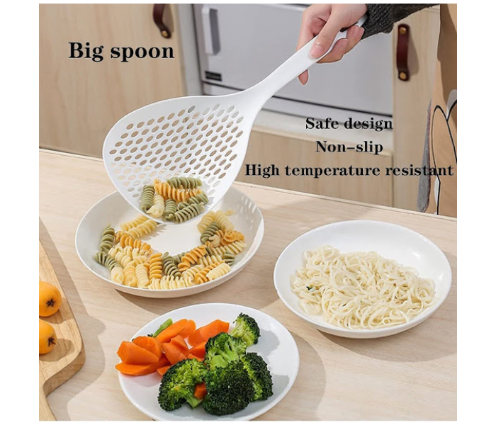 GTC Silicone Large Scoop Colander Strainer - White - Zoom Image 1