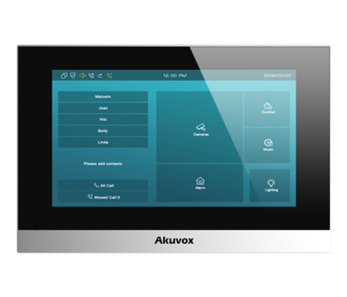 Akuvox C313W-2 7 Inch SIP Indoor Touch Screen Monitor - Black and Silver - Zoom Image