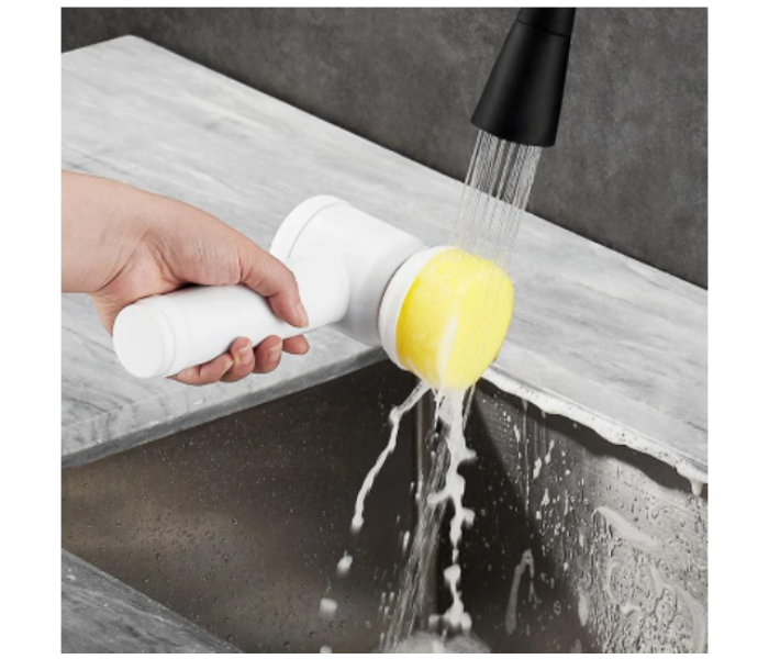 Galaxy Ocean Handheld Electric Bathtub Brush Kitchen Bathroom Sink Cleaner Tool Set - White - Zoom Image 1