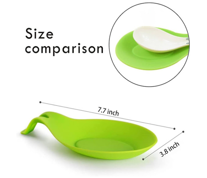 GTC 2 PCS Silicone Spoon Rest Heat Resistant for Kitchen Counter Stove Top - Orange and Green - Zoom Image 6