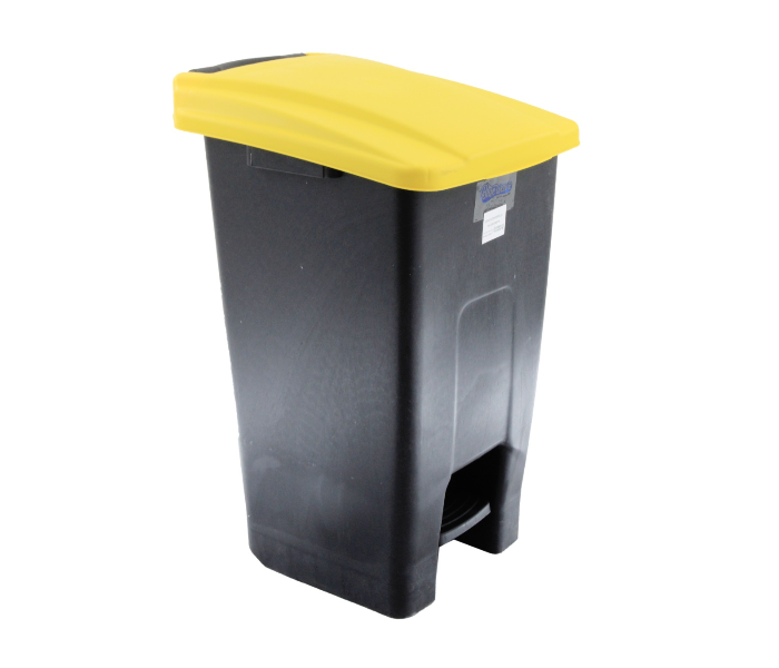 Gitco DBWP936 100 Litre Bluewave Dust Bin With Pedal - Black and Yellow - Zoom Image