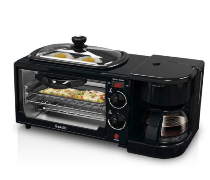 Saachi NL-BS-2951 1050 to 1250Watts 3 In 1 Breakfast Machine - Black - Zoom Image 2