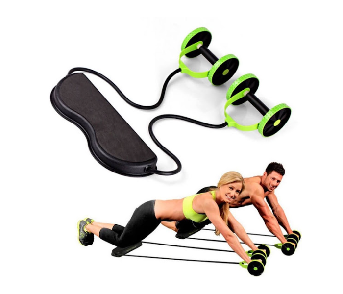 GTC Double Wheel Ab Roller Exercise Equipment - Black And Green - Zoom Image 2