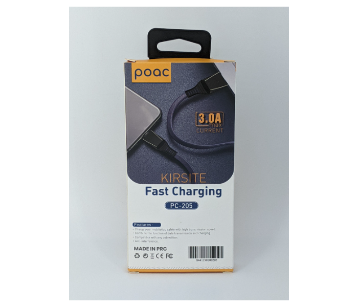 Poac PC-205 Kirsite Iphone Fast Charging Cable - Blue - Zoom Image 4