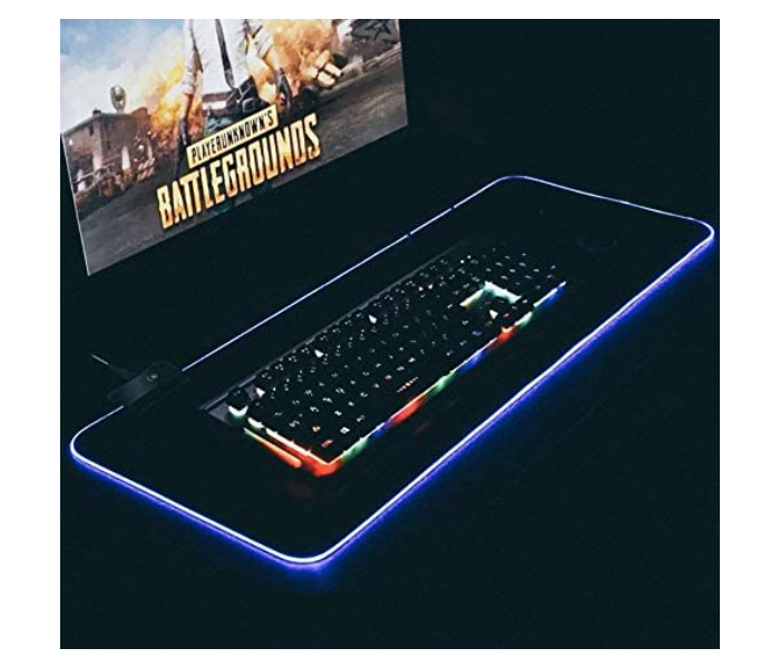 GMS-WT-5 RGB Colorful LED Light Soft Large Gaming Mouse Pad - Black - Zoom Image 4