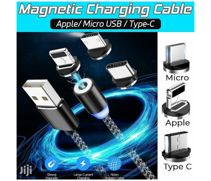 GTC Magnetic Charging Cable With LED Light - Black - Zoom Image 5