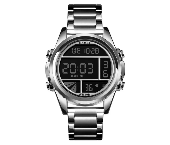 Skmei 1448 Fashion Luxury Waterproof Chronograph Digital Wristwatch for Men - Silver - Zoom Image 1