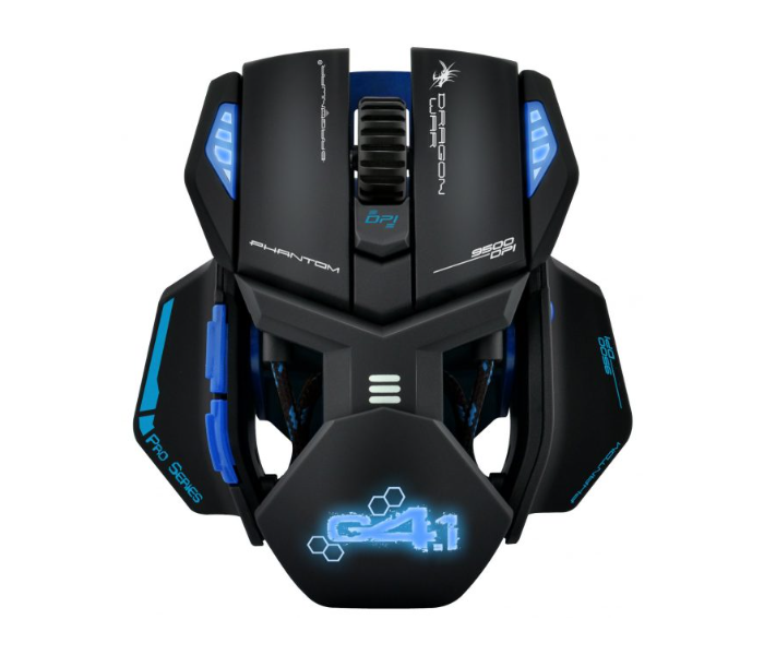 Dragon War G4 Gaming Mouse Phantom 9500 DPI - Black and Blue - Zoom Image 1