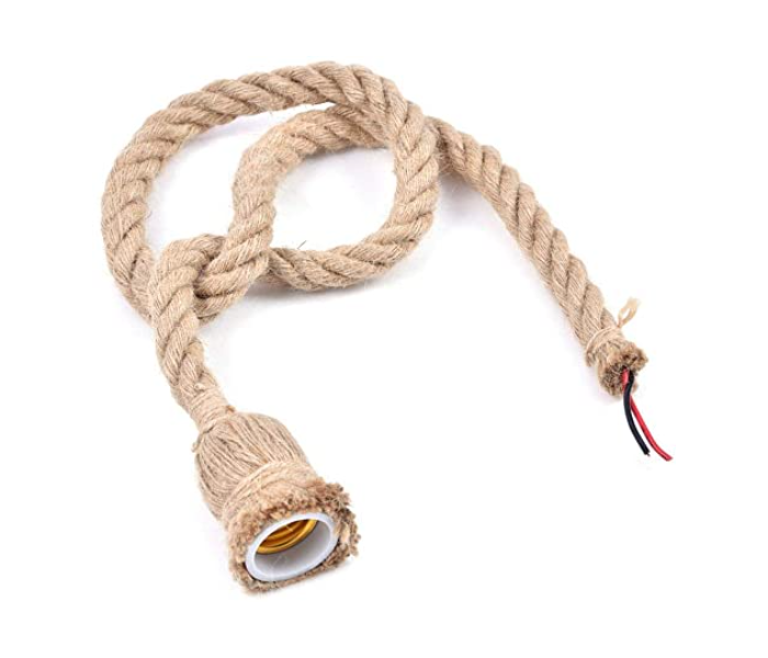 1 Piece Ceiling Lamp Hemp Rope Pendant for Home Decor - Beige - Zoom Image 4