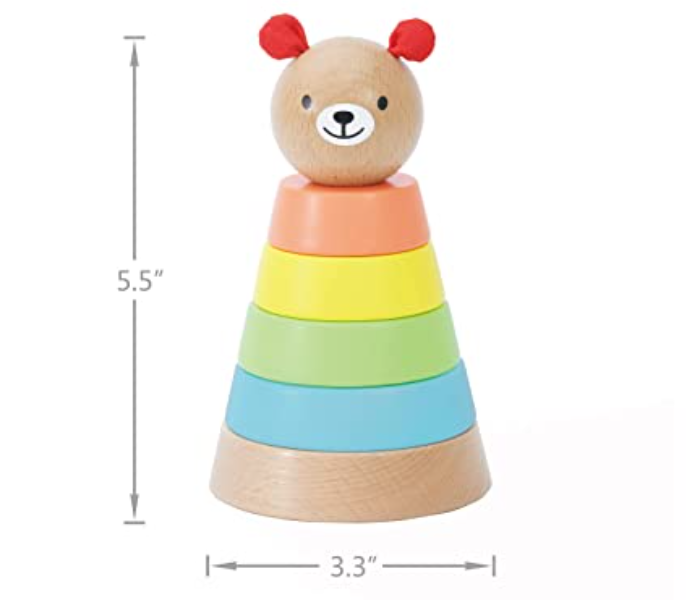 Classic World 20100 Wooden Adorable Bear Tower Toy for Kids - Zoom Image 6