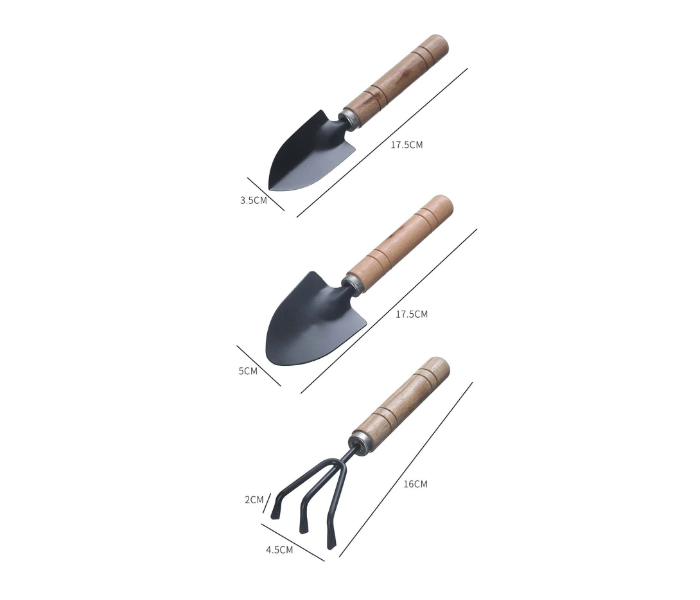 Galaxy Ocean 3 Pieces Garden Tool Set - Black and Brown - Zoom Image 3