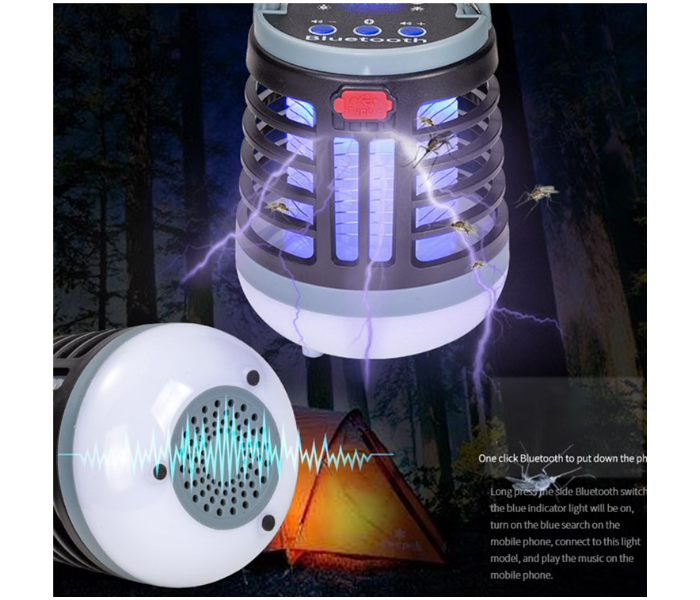 E Smarter W881 Life Waterproof Night Light With Bluetooth Speaker LED Electric Shock Mosquito Killer Lamp For Home - Black - Zoom Image 3