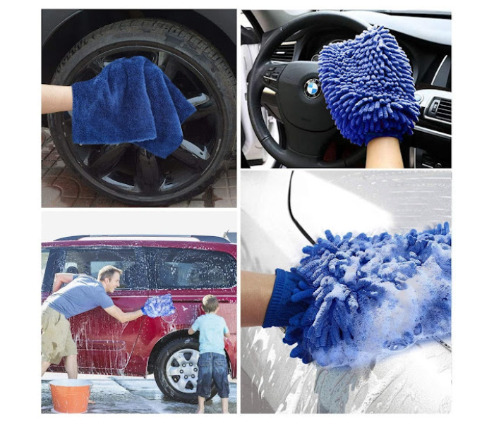 GTC Microfiber House Cleaning and Car Wash Mitts - Blue - Zoom Image 3