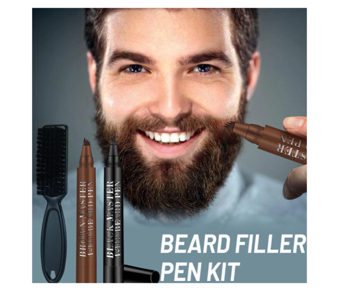 Unisex Waterproof Filler Pen for Beard and Eye Brows - Black  - Zoom Image 7