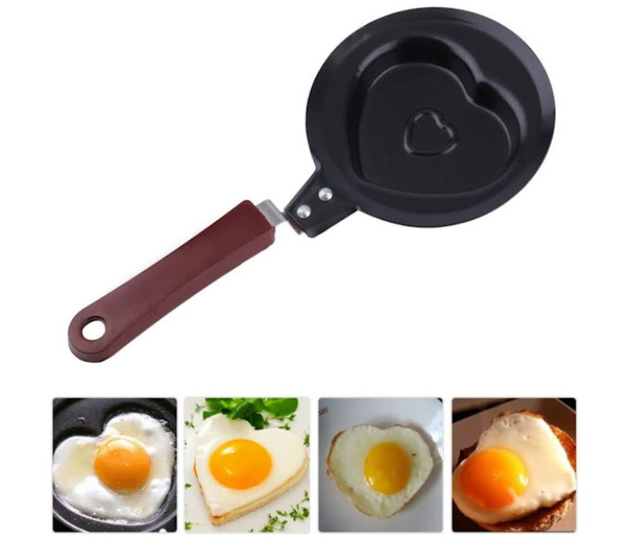 GTC Mini Non-Stick Heart Shaped Egg Frying Pan - Black - Zoom Image 2