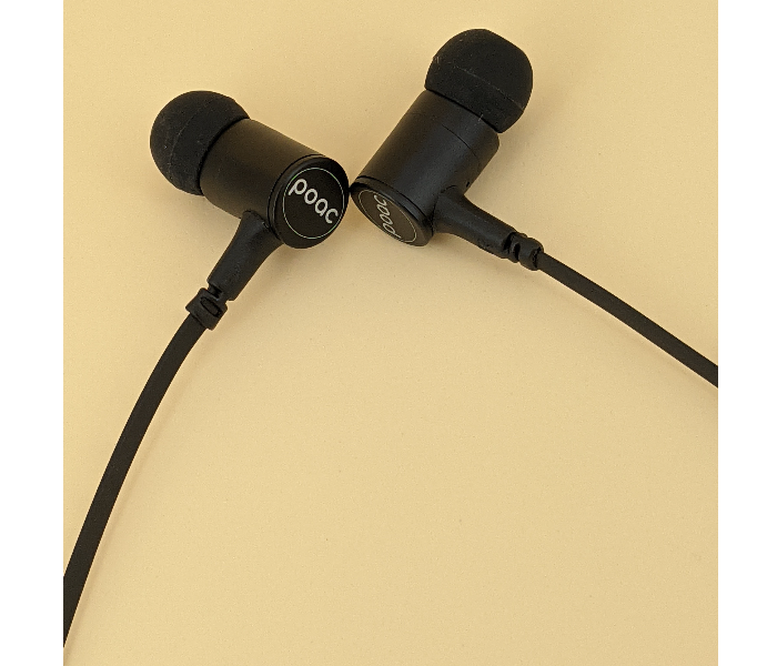 Poac PC-210 X-Bass High Performance In-Ear Headphone - Black - Zoom Image 1