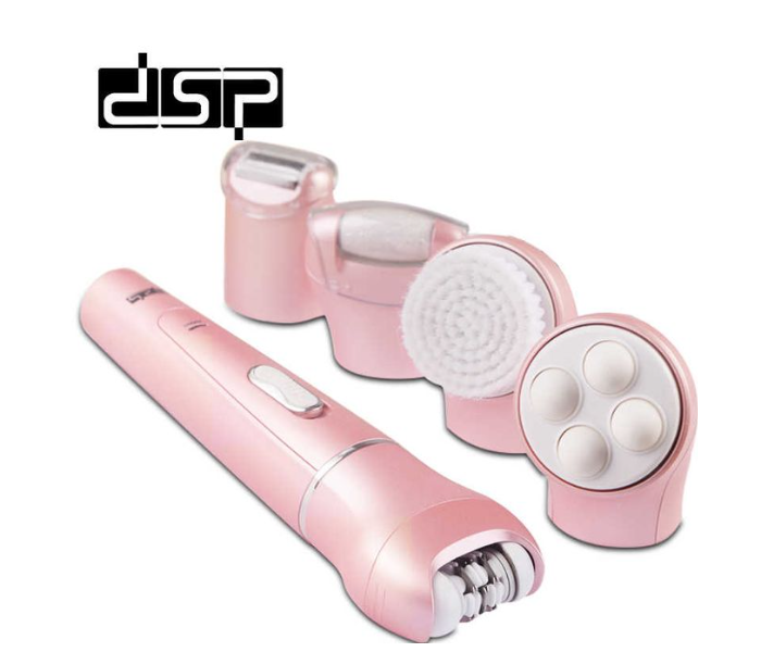 DSP 5 in1 Epilator Shaver Hair Removal And Calluses Foot Massager Facial Cleaner Massage Brush - Pink - Zoom Image 2