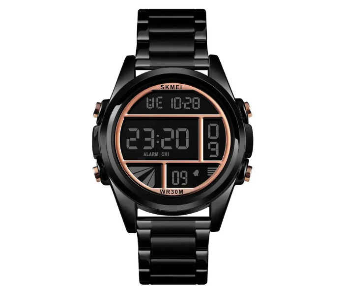 Skmei 1448 Fashion Luxury Waterproof Chronograph Digital Wristwatch for Men - Black and Rosegold - Zoom Image