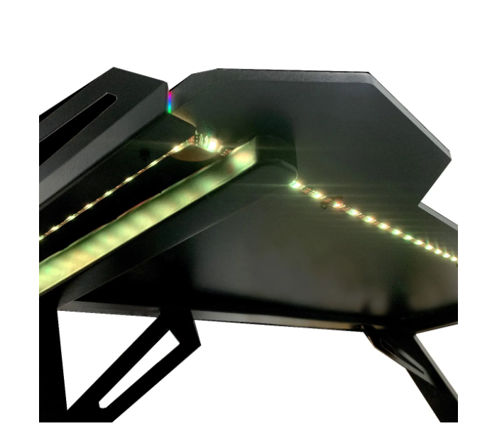 Dragon War GT-006-V3 Pro-Gaming Desk -RGB Light effect with Wirless Charger - Black - Zoom Image 2