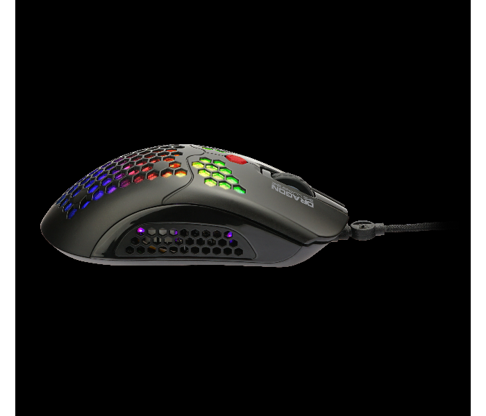 Dragon War ELE-G25-BK Ultra-Light Honeycomb RGB Gaming Mouse 12000 DPI - Black - Zoom Image 3