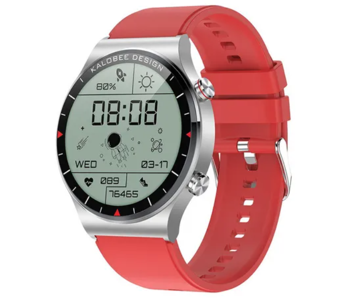 MKZ SK8 Plus Smart Watch with Bluetooth and Silicone Strap - Red - Zoom Image 1