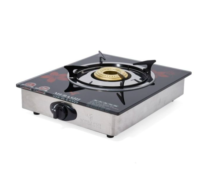 Mebashi ME-GS1004G1 Single Burner Glass Gas Stove - Black and Silver - Zoom Image 2