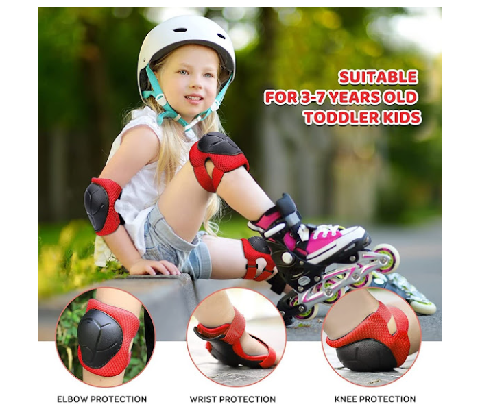 GTC Kids Protective Helmet Knee Pad Set - Red - Zoom Image 2