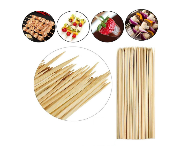 GTC Natural Bamboo Skewers Sticks For BBQ - Wood (Pack Of 90 Sticks) - Zoom Image 3