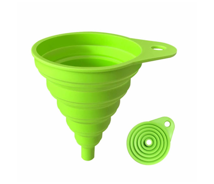 GTC Foldable Silicone Collapsible Funnel - Green (Pack Of 2 PCS) - Zoom Image 1