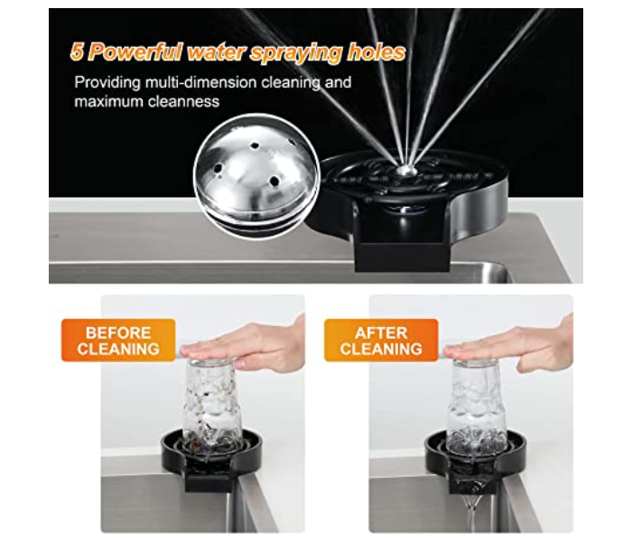 Kitchen Faucet Bottle Washer - Black - Zoom Image 3