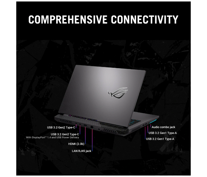 ASUS STRIX    G17-G713RW-LL107W 17.3 Inch WQHD AMD Ryzen R9 6900HX Processor 16GB RAM 1TB SSD 8GB NVIDIA GeForce RTX 3070Ti Graphics Windows 11 Home - Grey - Zoom Image 6