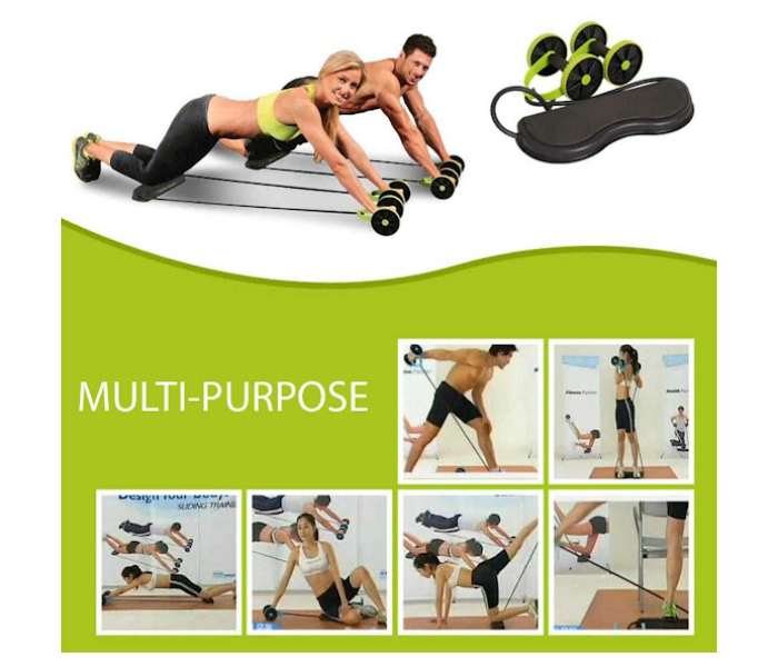 GTC Double Wheel Ab Roller Exercise Equipment - Black And Green - Zoom Image 3