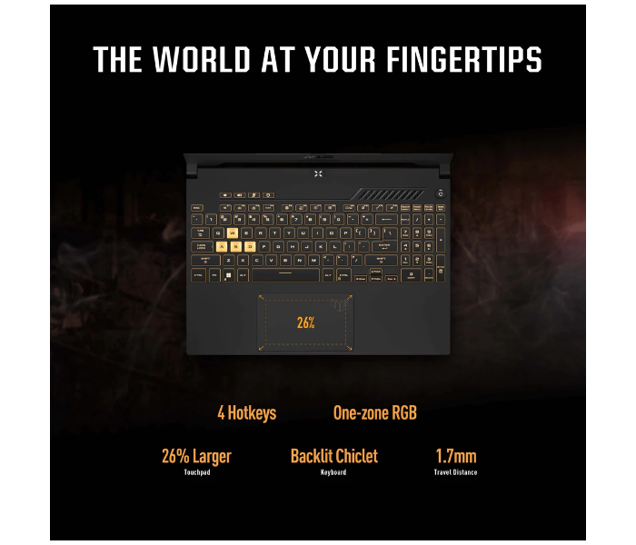 Asus FA707RR-HX003W TUF Gaming 17.3 Inch FHD AMD R7 6800H Processor 16GB RAM 1TB SSD 8GB NVIDIA GeForce RTX 3070 Graphics Windows 11 Home - Black - Zoom Image 4