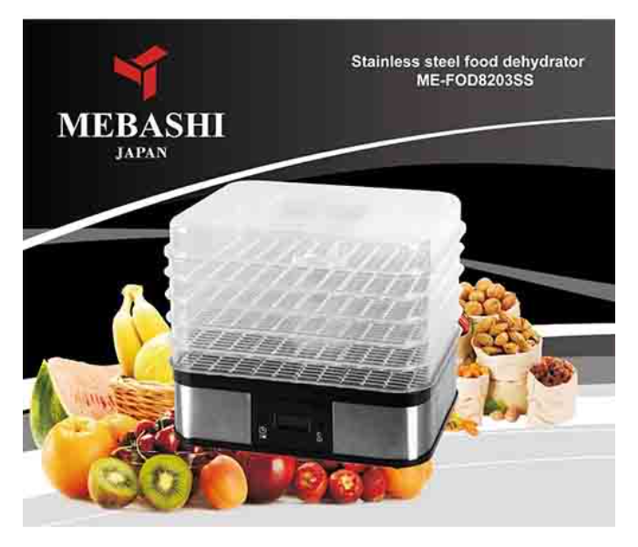 Mebashi ME-FOD8203SS 250 Watts Food Dehydrator - Silver - Zoom Image 2