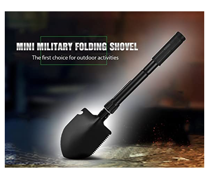 Multi-Functional Military Folding Survival Shovel with Carrying Pouch Gardening Tools - Black - Zoom Image 5