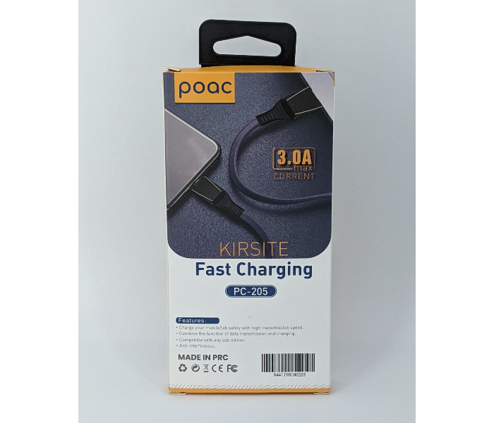 Poac PC-205 Kirsite Type C Fast Charging Cable - Blue - Zoom Image 4