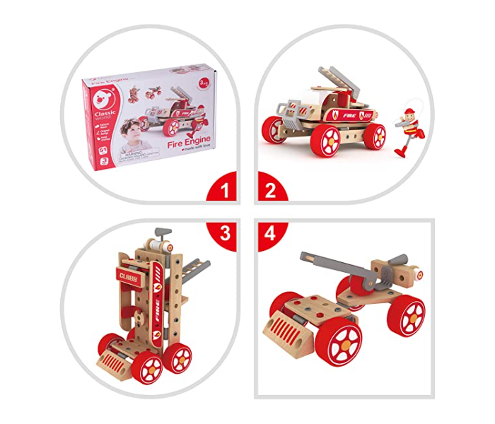 Classic World 3807 Wooden Fire Engine kit Toy for Kids - Zoom Image 4