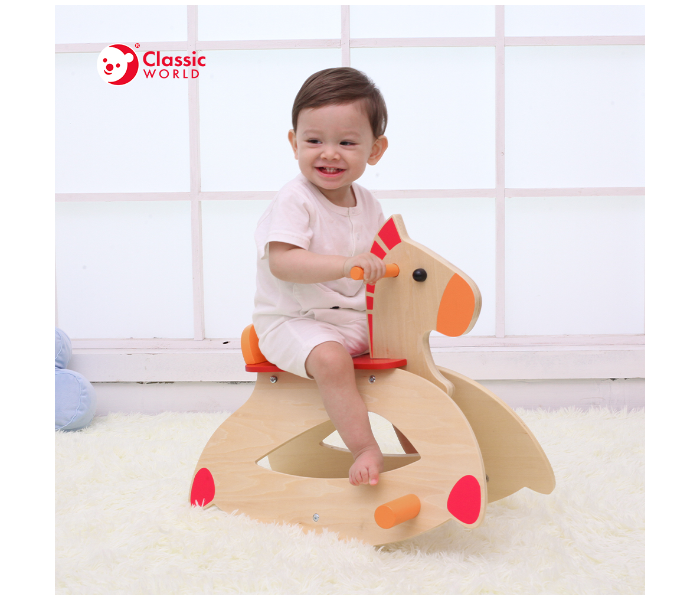 Classic World 2869 Wooden Rocking Horse Toy for Kids - Zoom Image 3