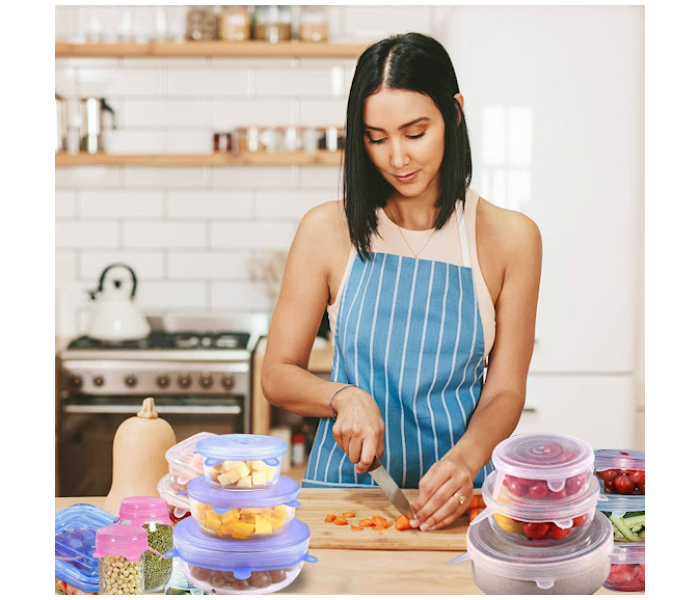 GTC Silicone Reusable Bowl Food Covers - Pink - Zoom Image 3