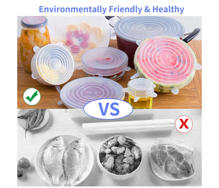 GTC Silicone Reusable Bowl Food Covers - White - Zoom Image 5